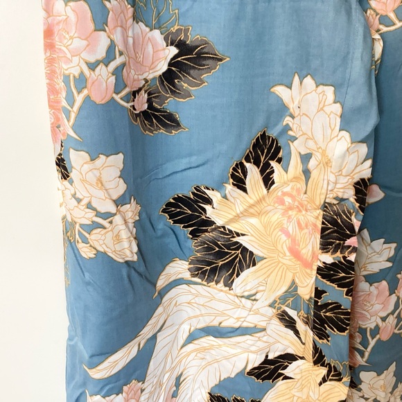 NWT Billabong New Love Floral Wide Leg Beach Pants - Blue - S - Picture 4 of 11